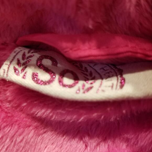 SO Girl's Pink Jacket Fur lined Hooded Long Sleeve Full Zip Comfortable Size M - Picture 3 of 6